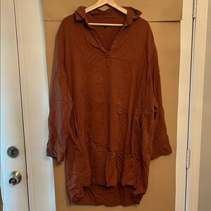 Long Sleeve Burnt Orange Mini Dress